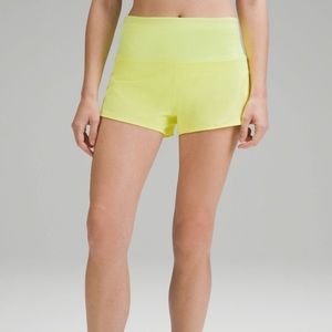 Lululemon Neon Yellow Speed Up Shorts